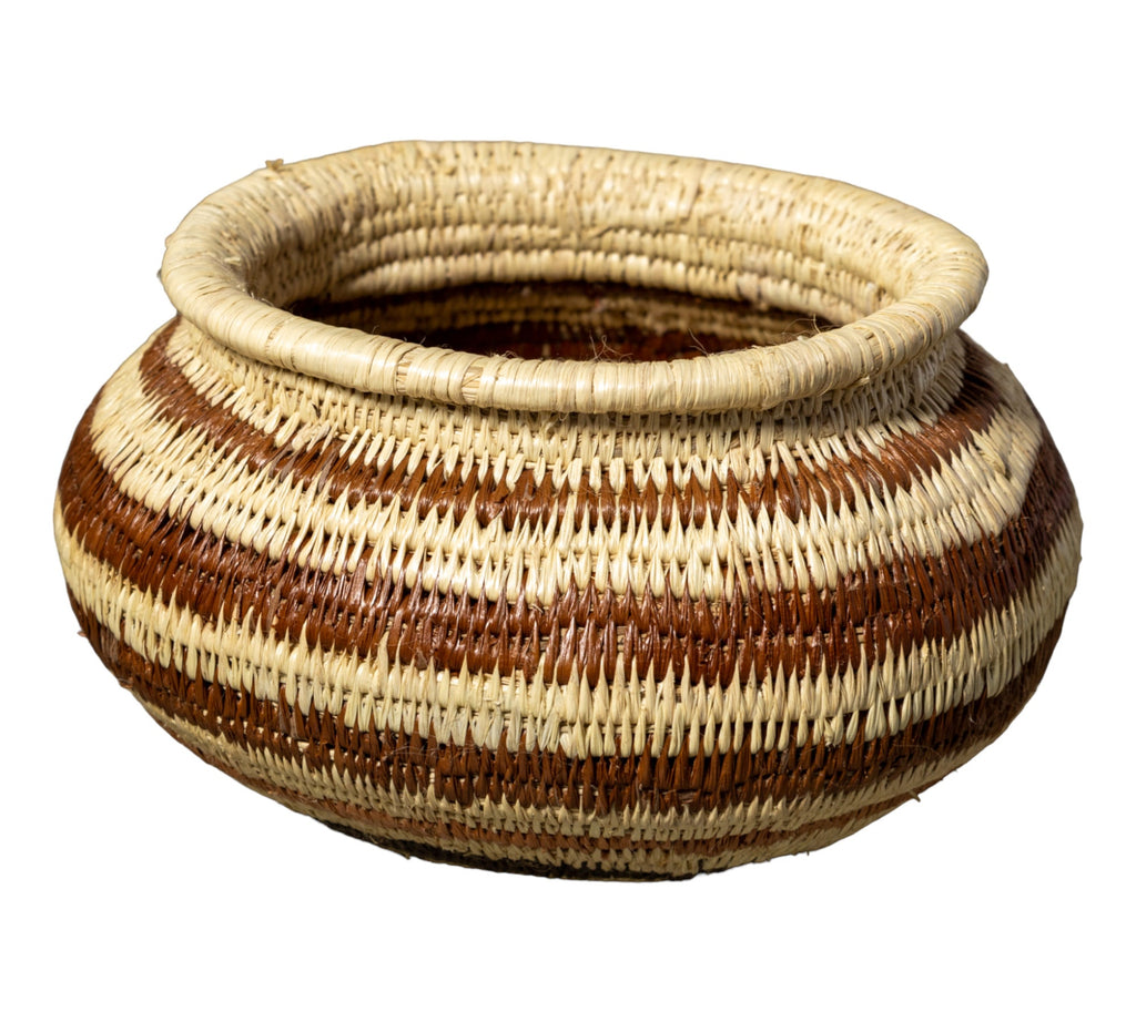 Brown Strip Rainforest Vintage Basket