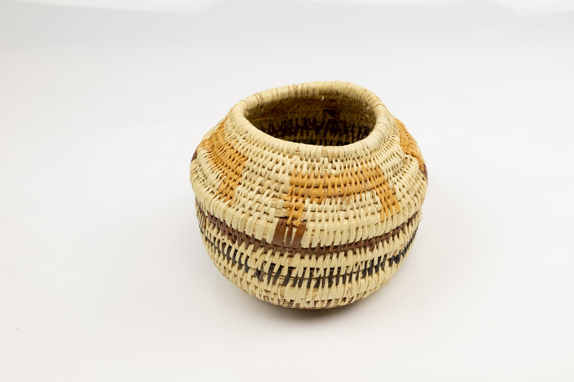 Vintage Woven Panama Basket
