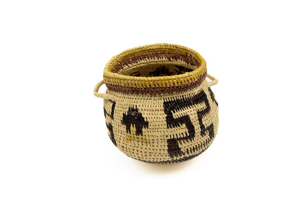 Vintage Woven Panama Basket