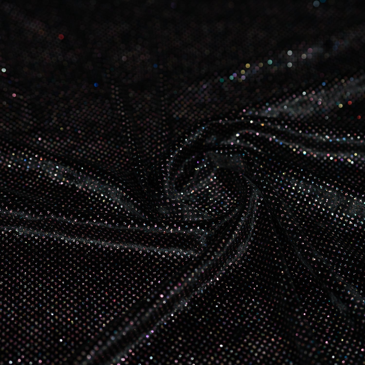 Vivian Glitter Printed Stretch Velvet Fabric | Blue Moon Fabrics
