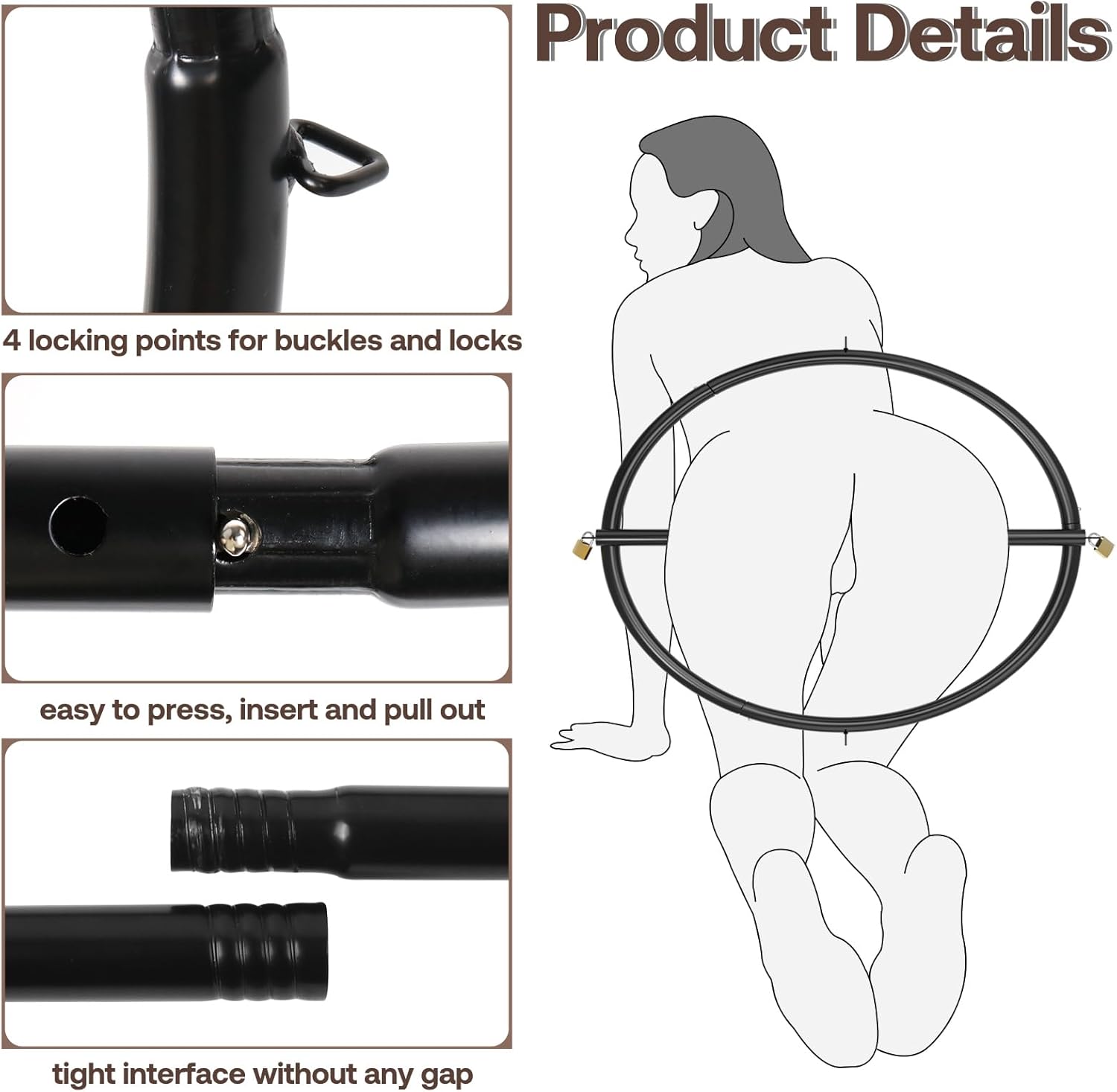 WaistSecure Modular BDSM Spreader Bar Kit