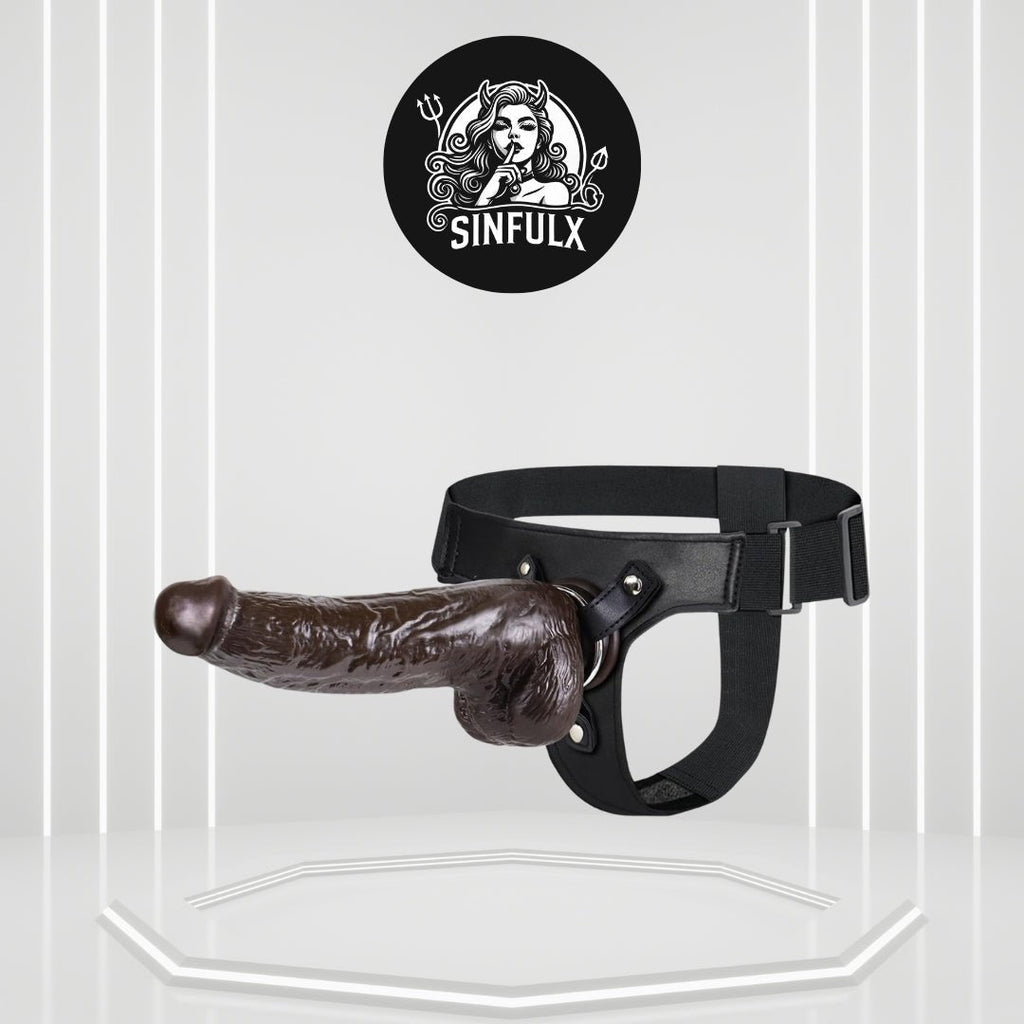 WideReach Thick Ebony Dildo Strap-On
