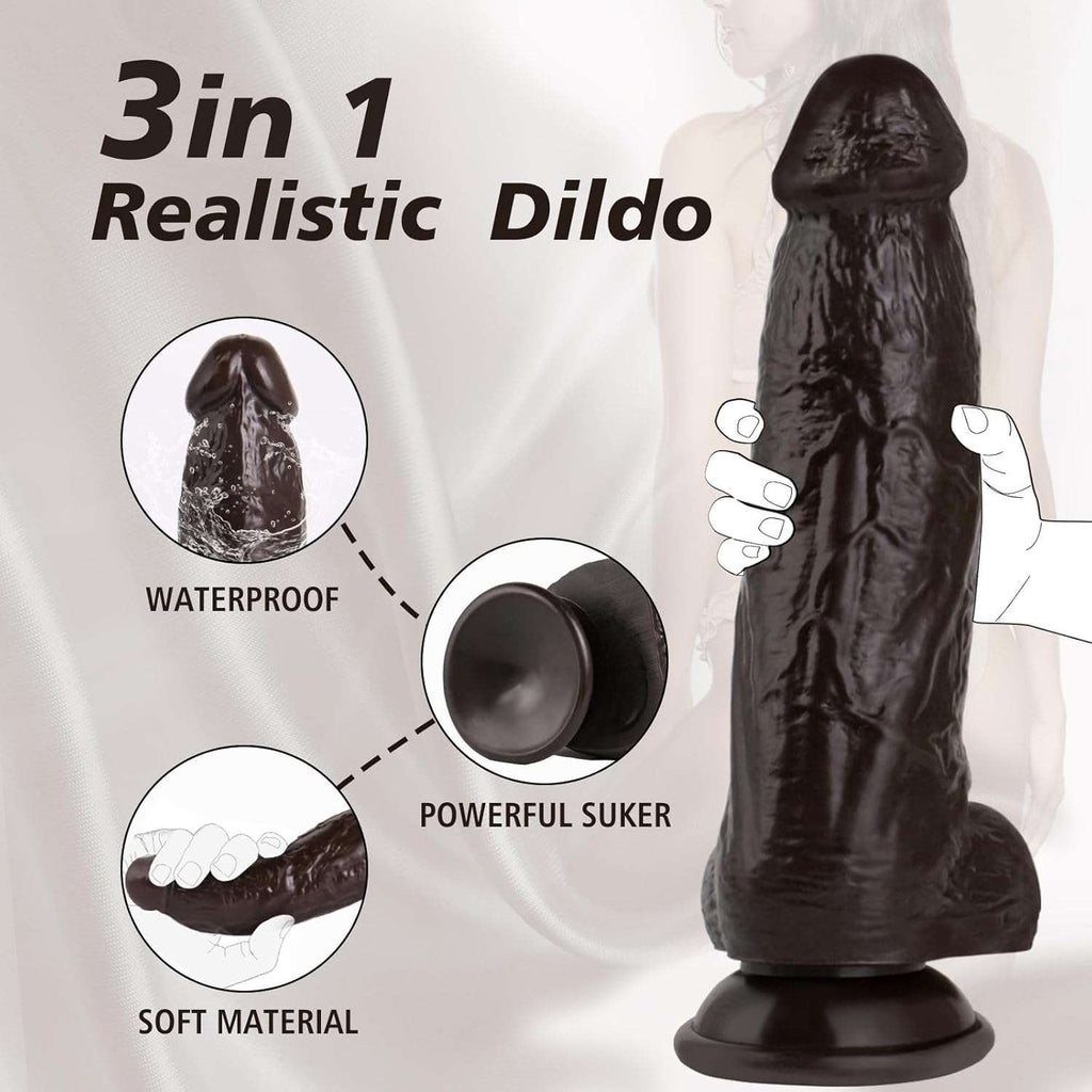 WideReach Thick Ebony Dildo Strap-On
