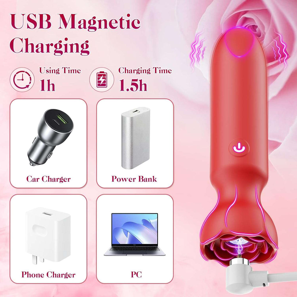 WinkTap App Controlled Rose Bullet Vibrator