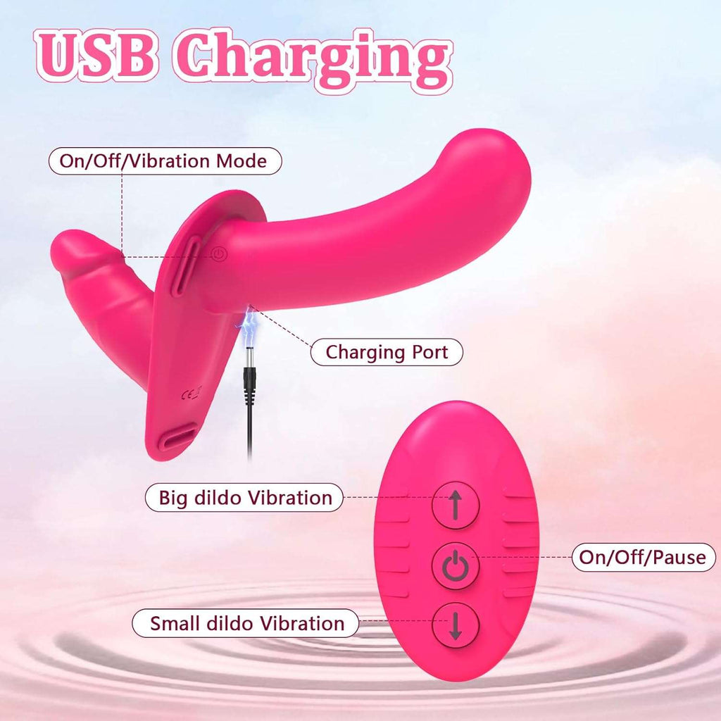 WireX Remote Control Strap On Dildo Vibrator