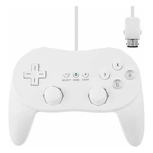 Mando clásico con cable – Blanco (estilo Pro) para Wii y Wii-U