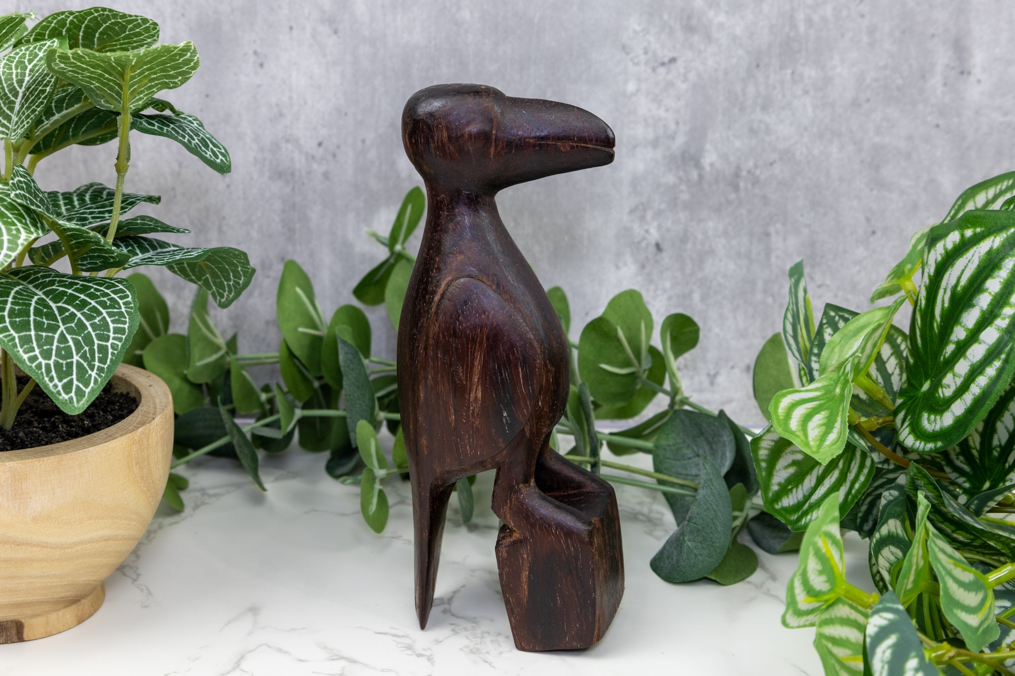 Vintage Jungle Bird Wood Carving