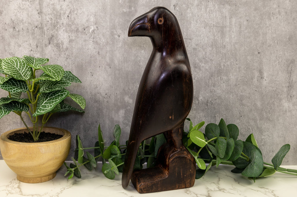 Large Jungle Bird Wood Carving