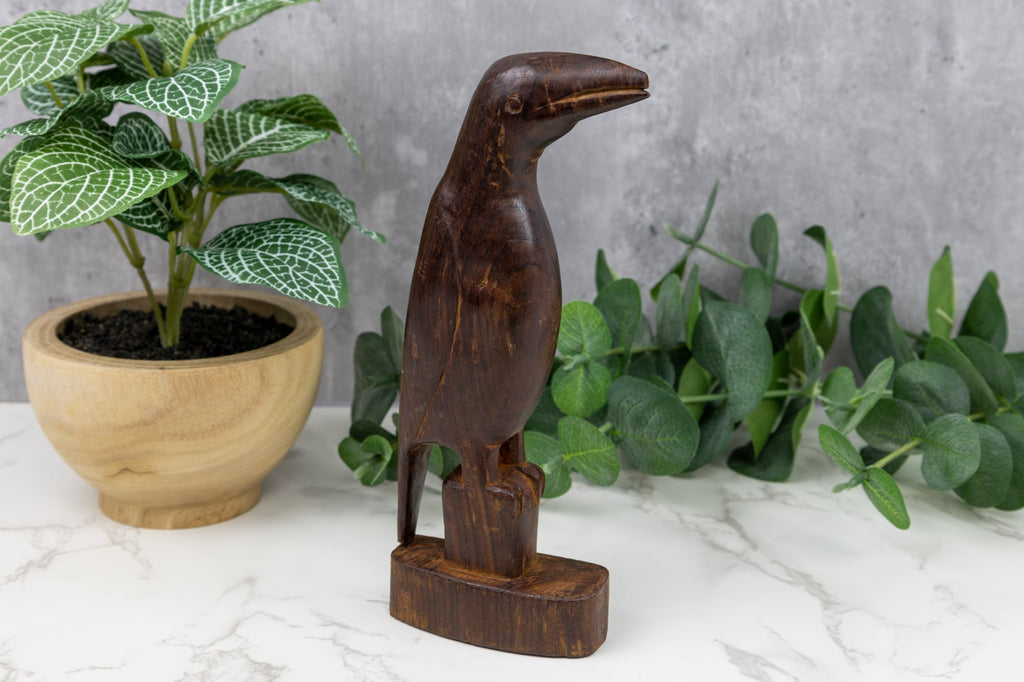 Jungle Bird Figurine, Wood Carving