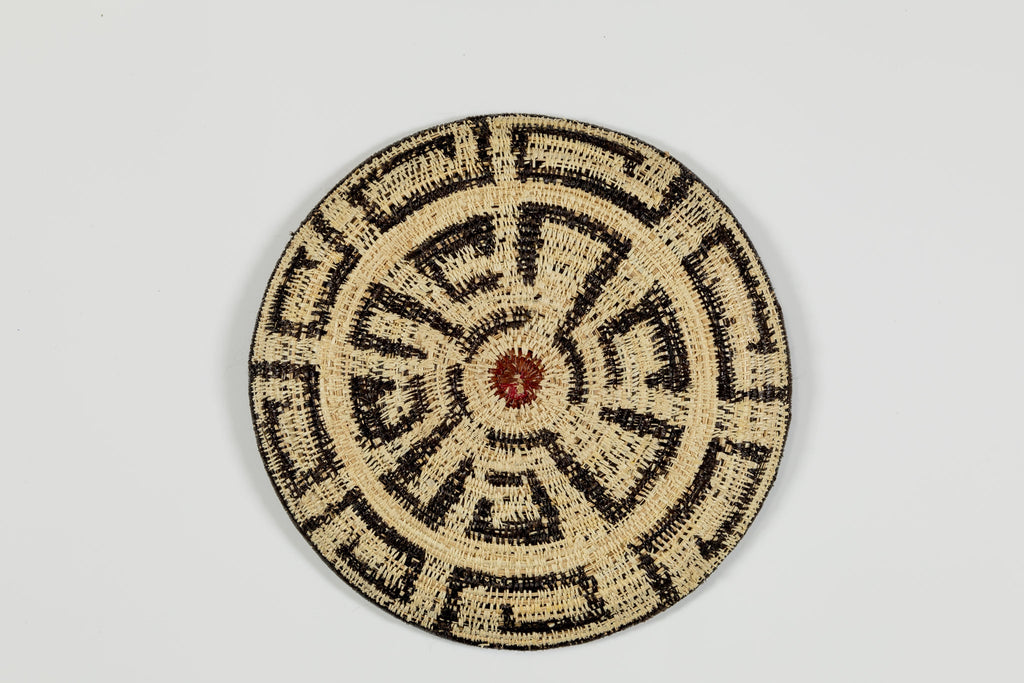 Black and White Greek Key Basket Plate