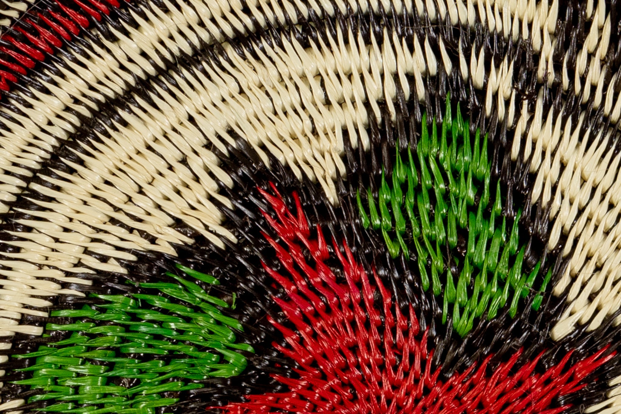 Red And Green Spiral Flower Small Basket Plate