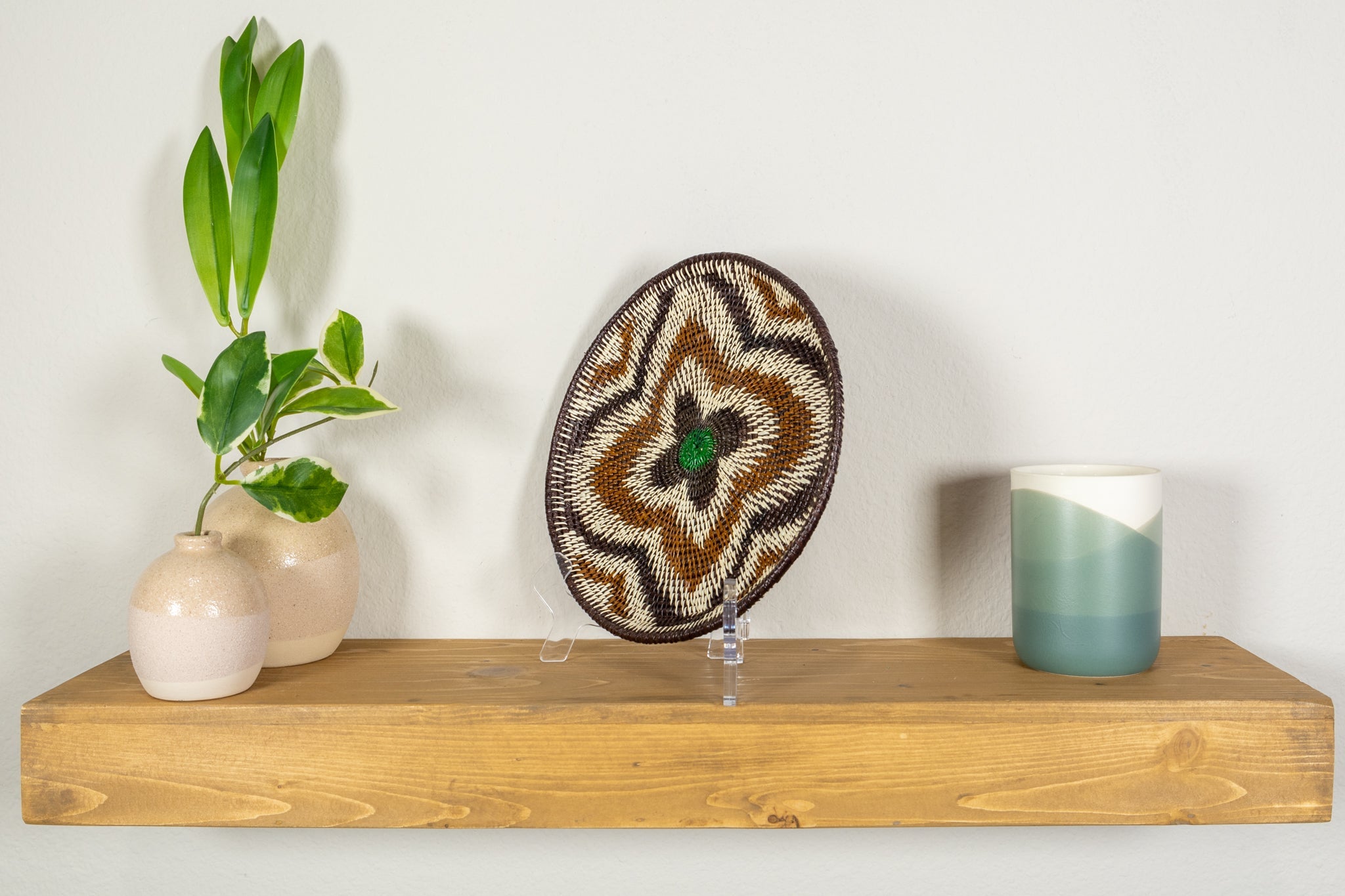 Galaxy Green Center Flower Basket Plate
