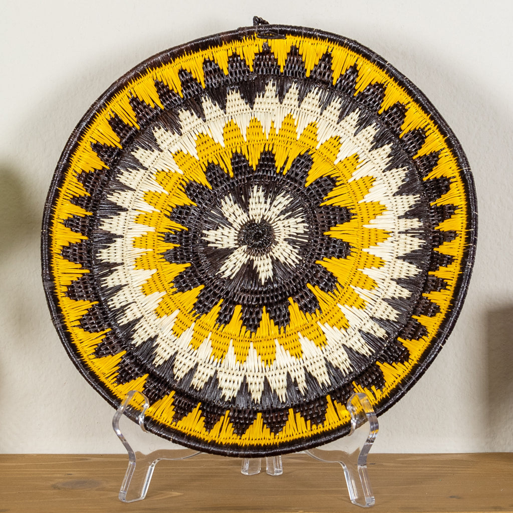 Black Yellow And White Squash Blossom Basket Plate