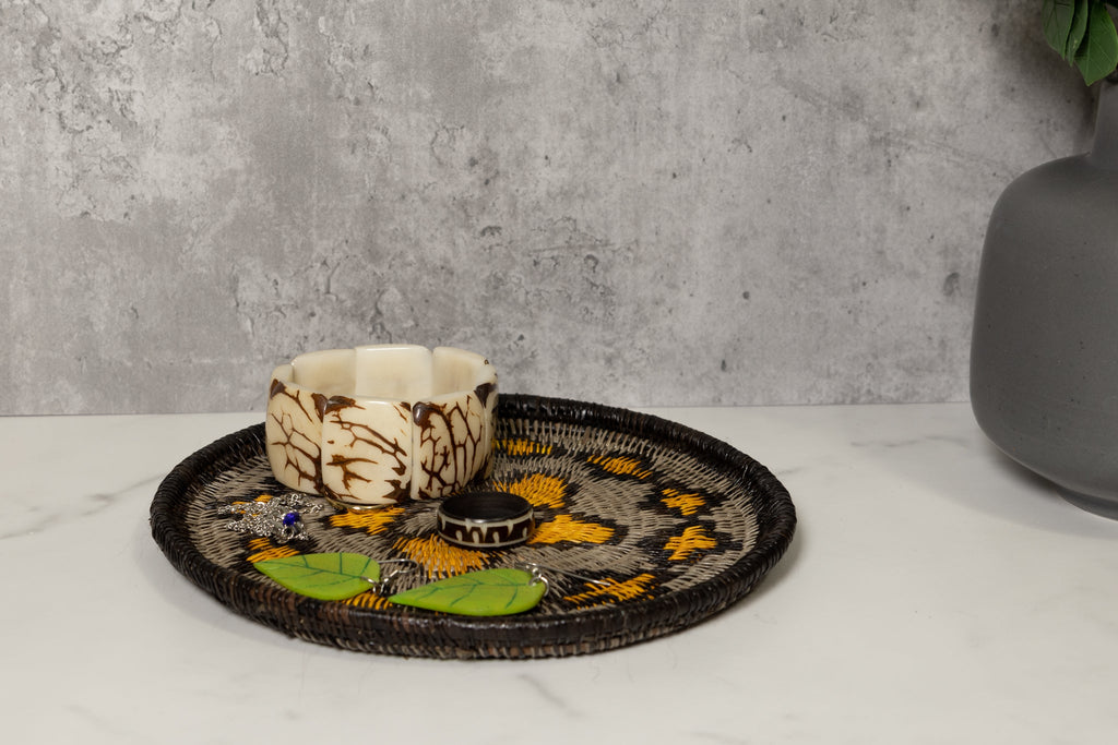 Golden Pedal Flower Basket Plate