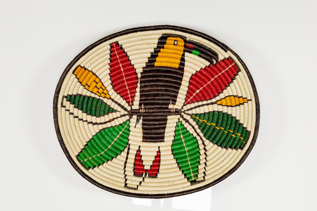 Toucan Parrot on Branch Basket Plate