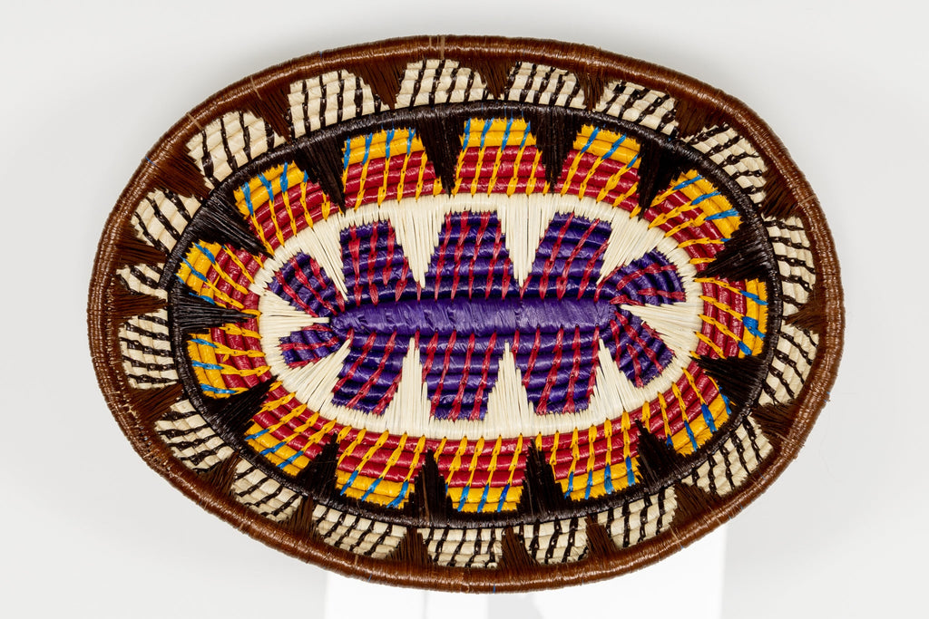 Multi-Color Oval-Shaped Basket Plate
