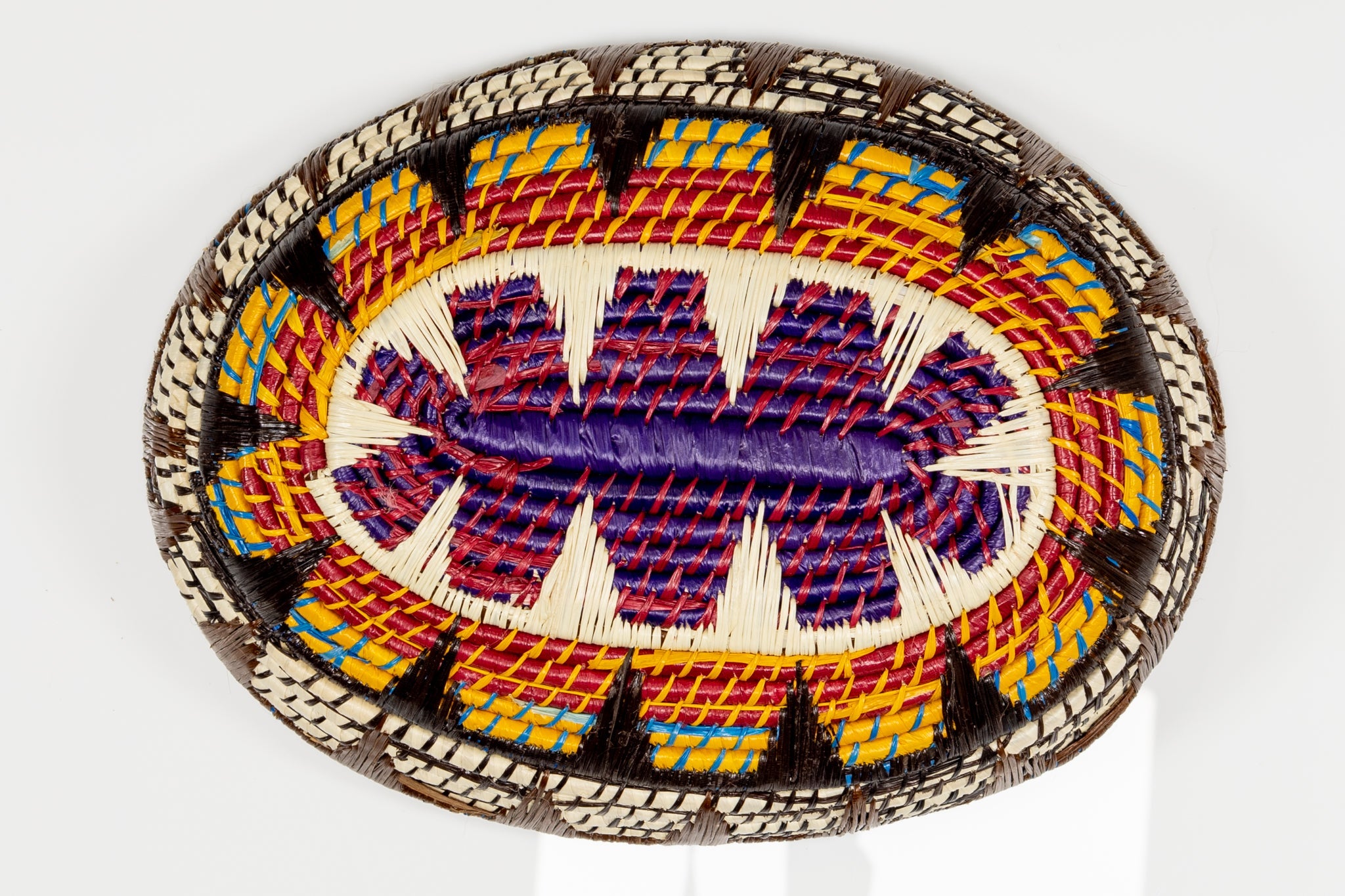 Multi-Color Oval-Shaped Basket Plate