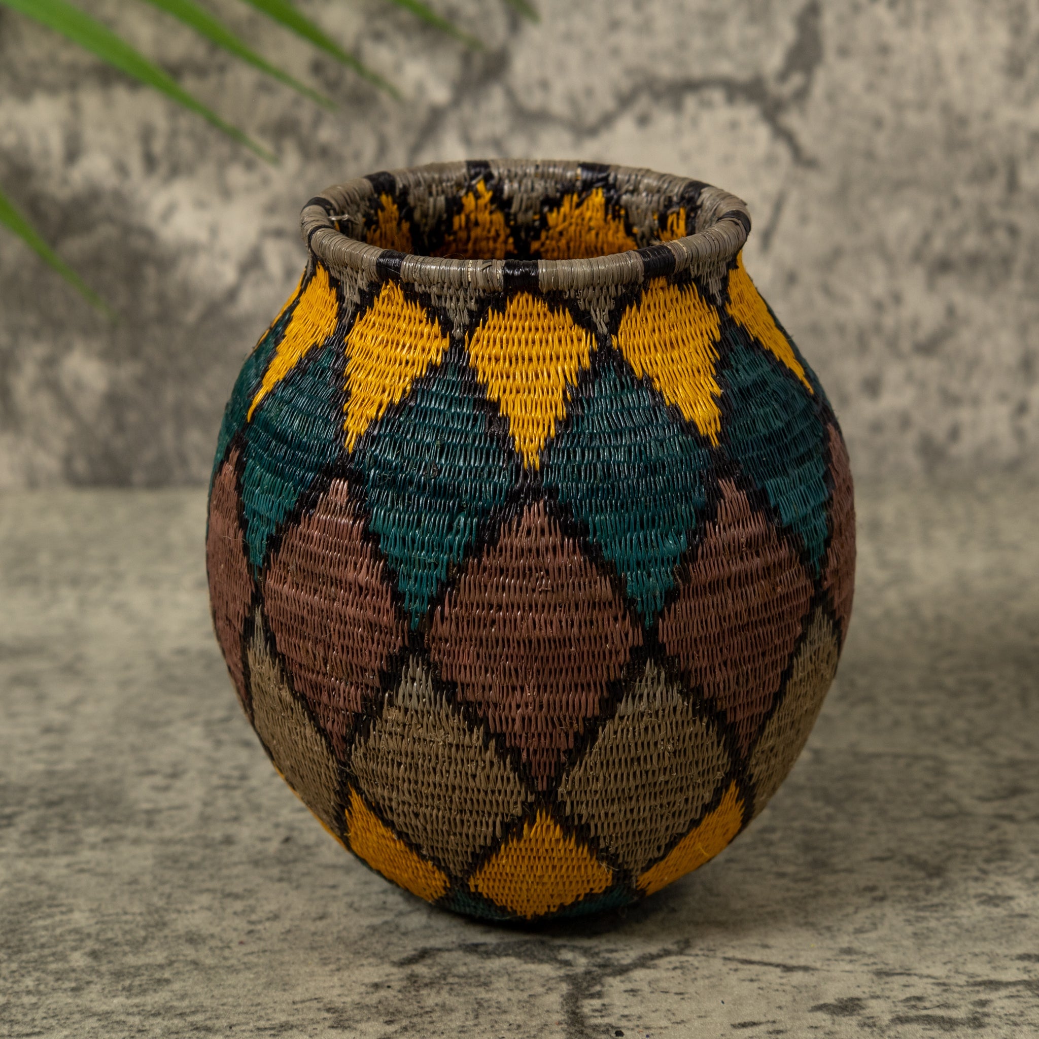 Green Gold and Brown Rainforest Basket