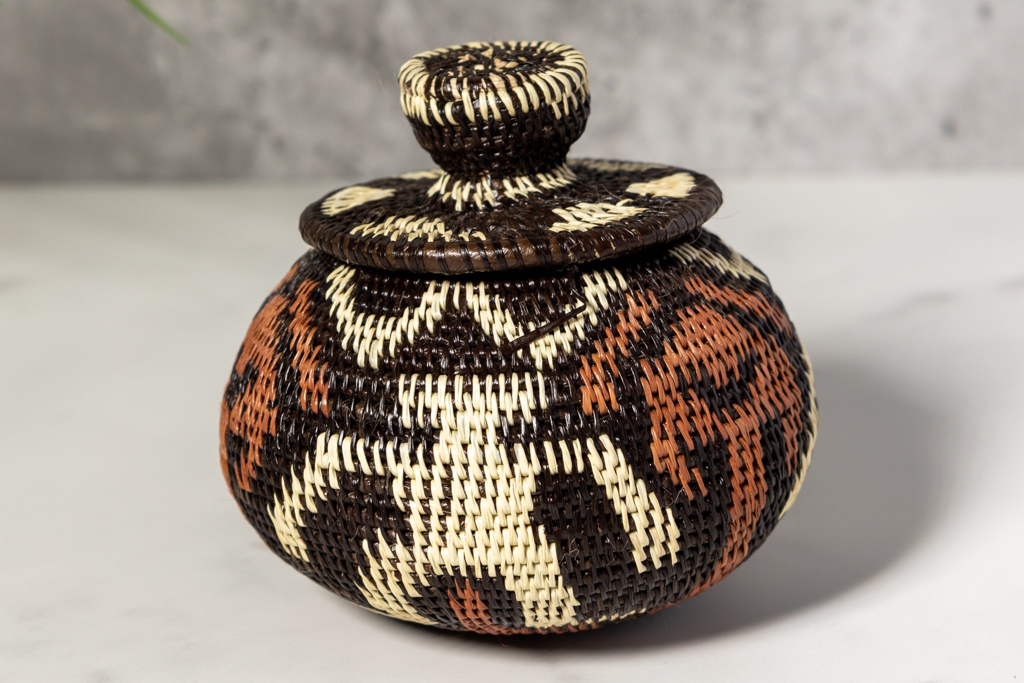 Human Cave Drawings Woven Basket With Top