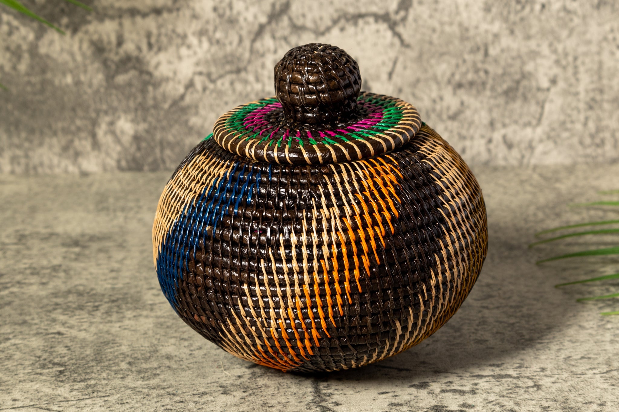 Jungle Mystic Woven Basket With Top