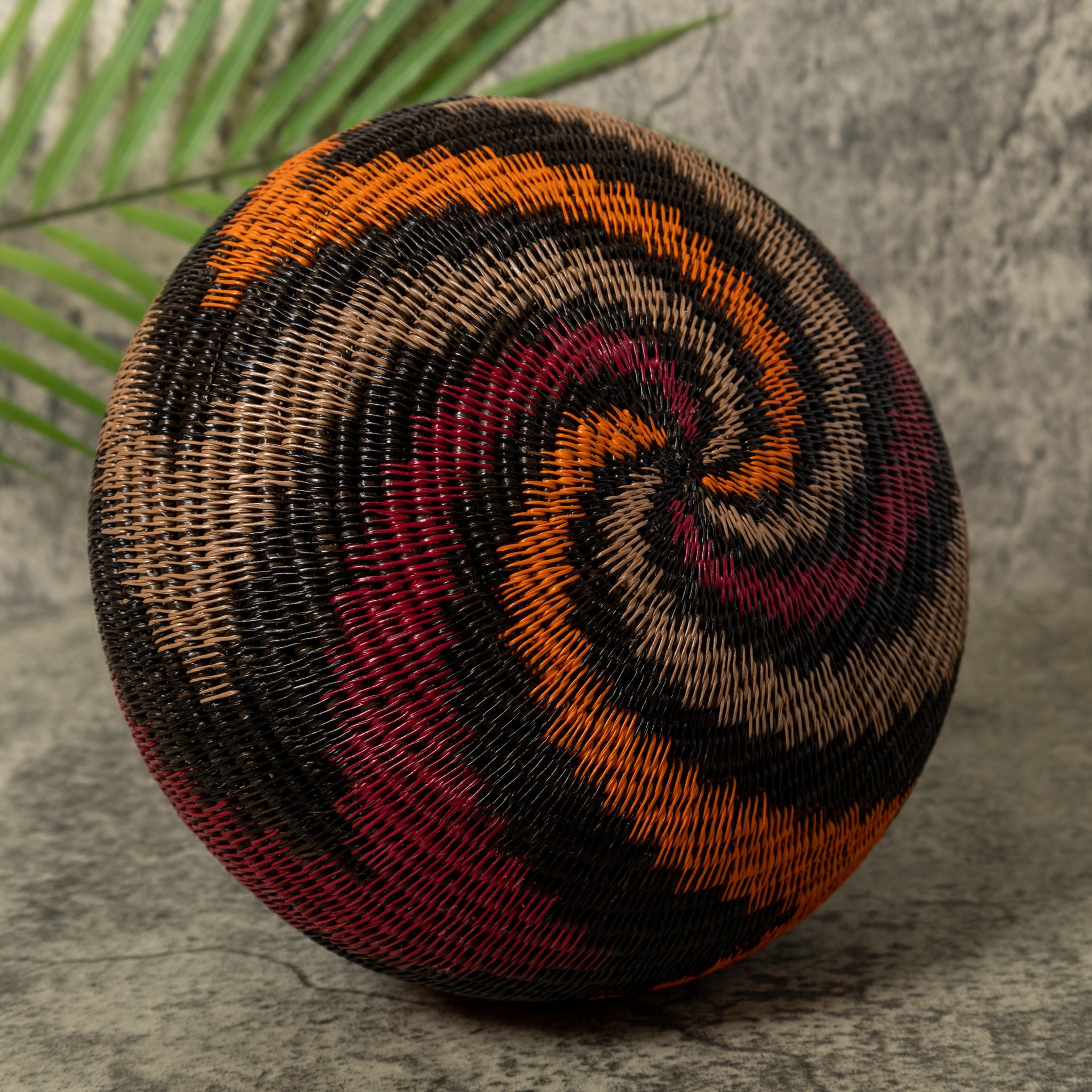 Orange Black And Red Swirl Rainforest Basket