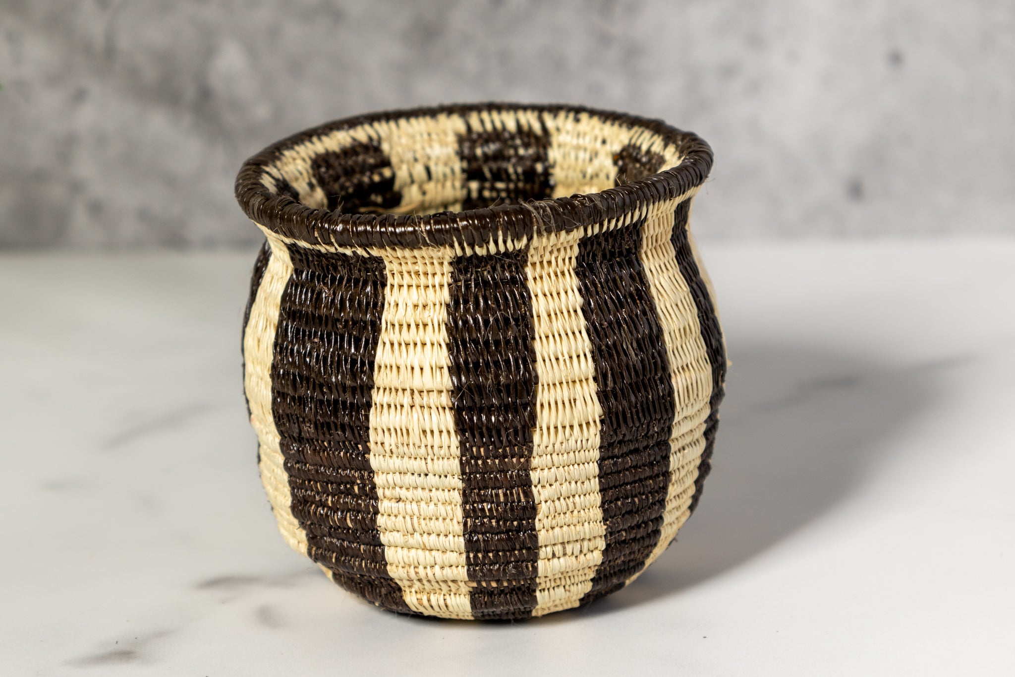Small Black And White Stripe Rainforest Basket
