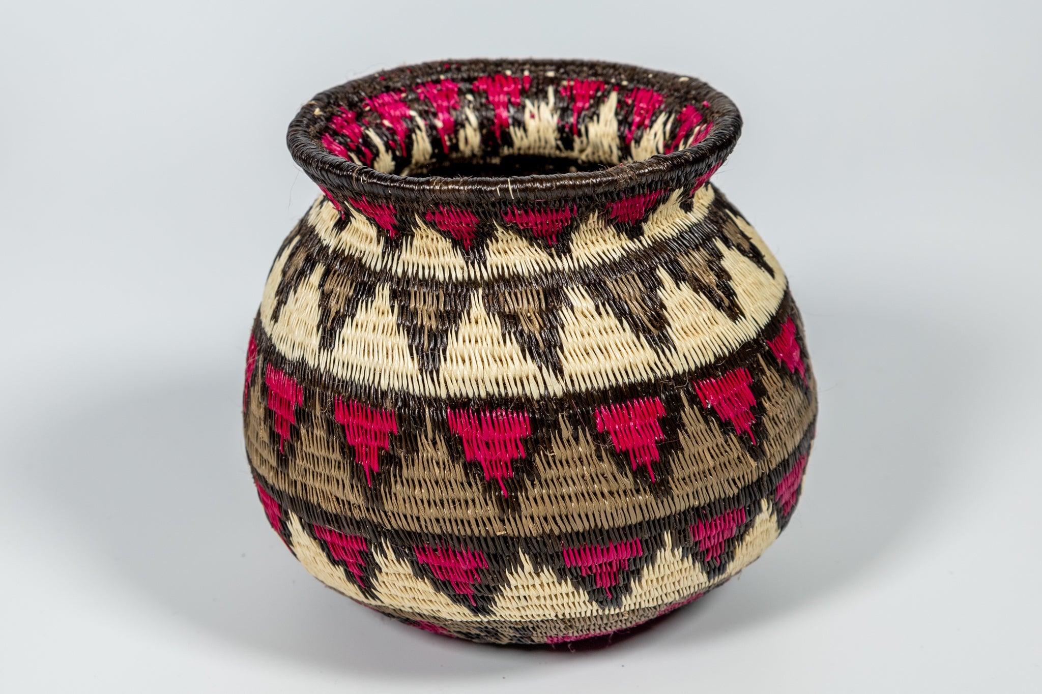 Violet Gray Black And White Diamond Woven Basket