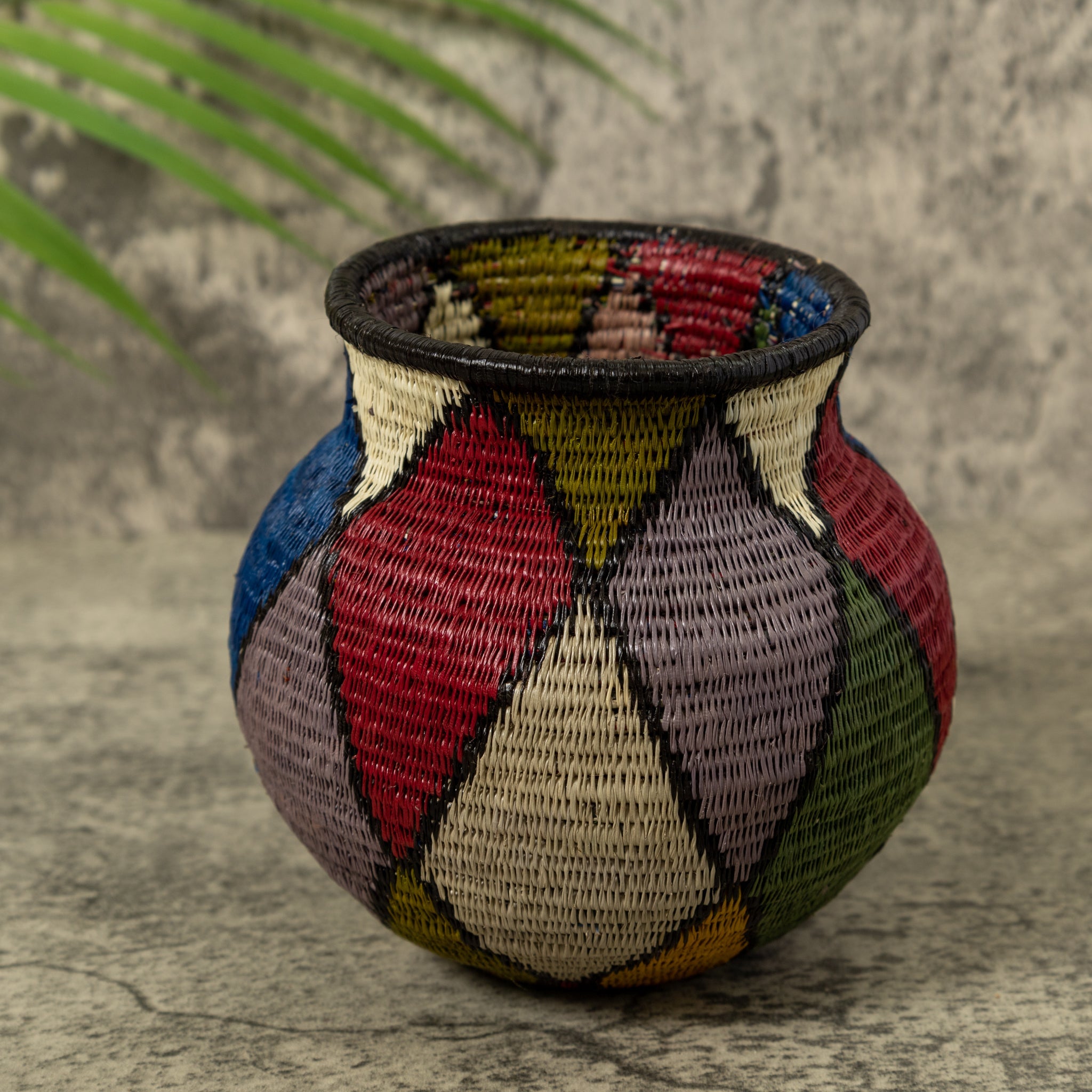Multi-Color Diamond Design Rainforest Basket