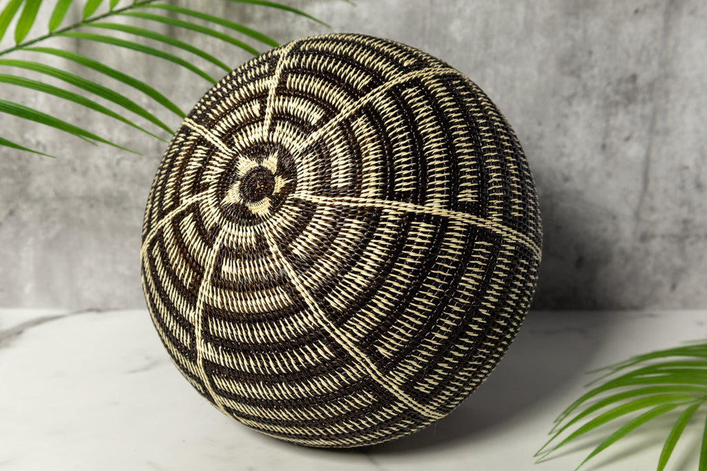 Extraordinary Black And White Woven Basket