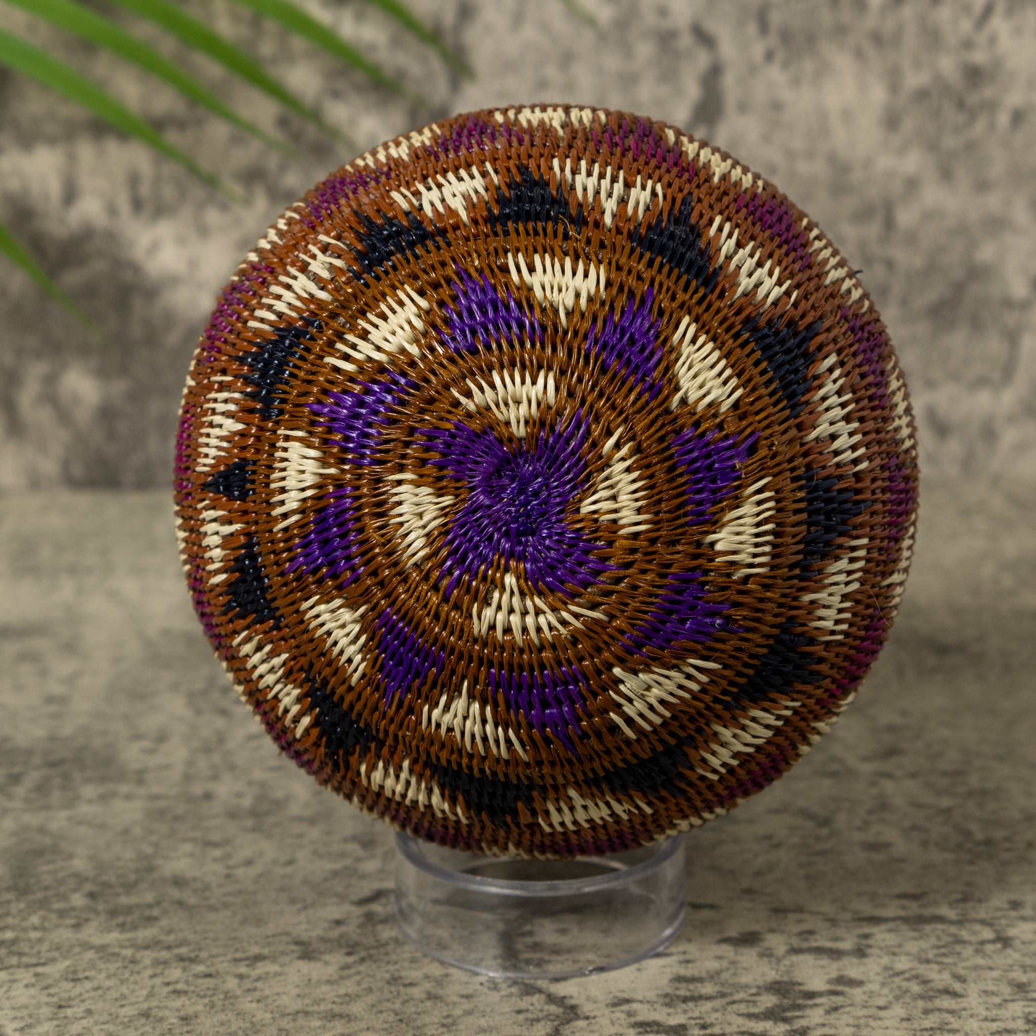 Black Brown And White Feathered Design Rainforest Basket
