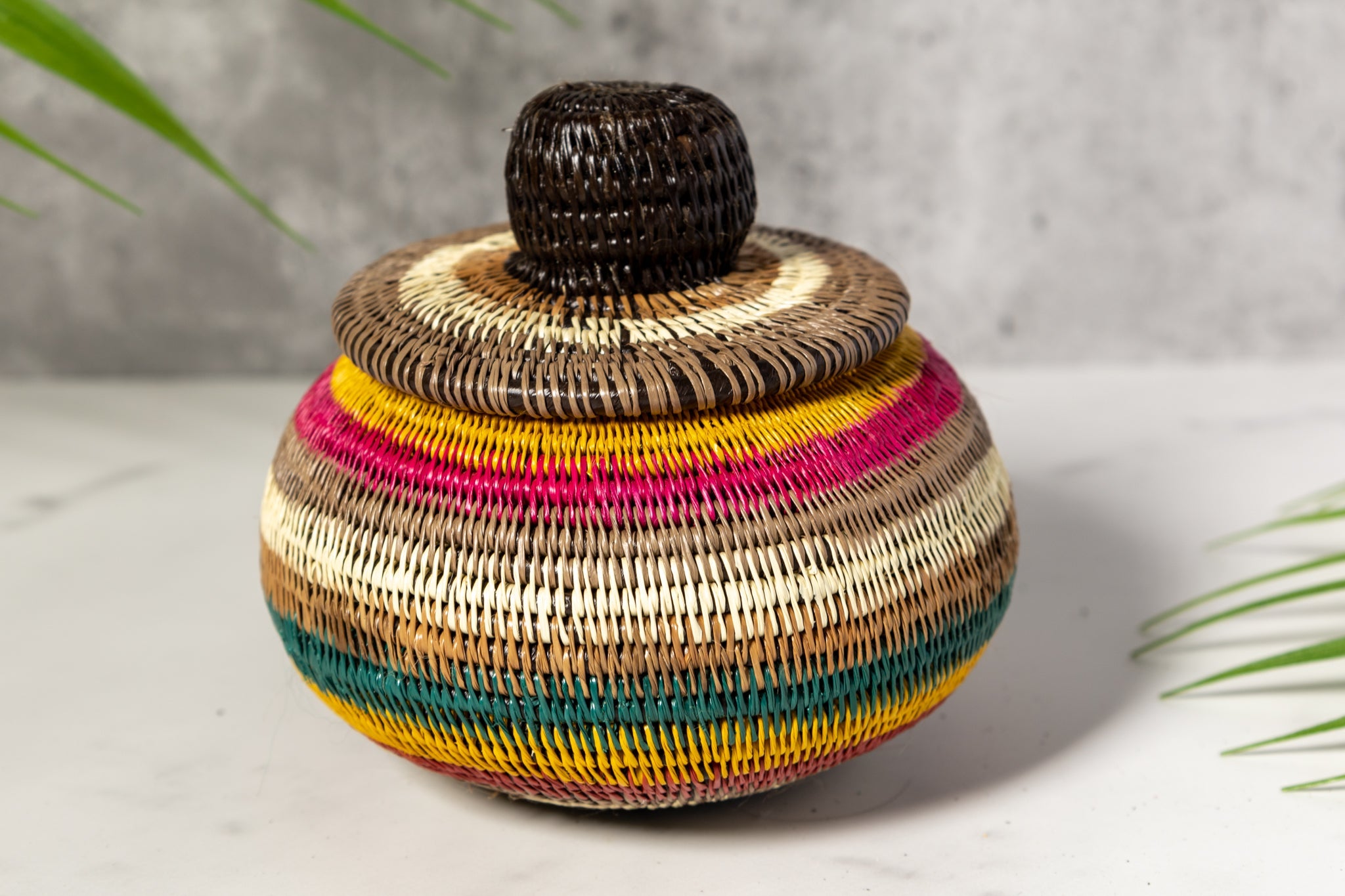 Rainbow Colors Basket With Top