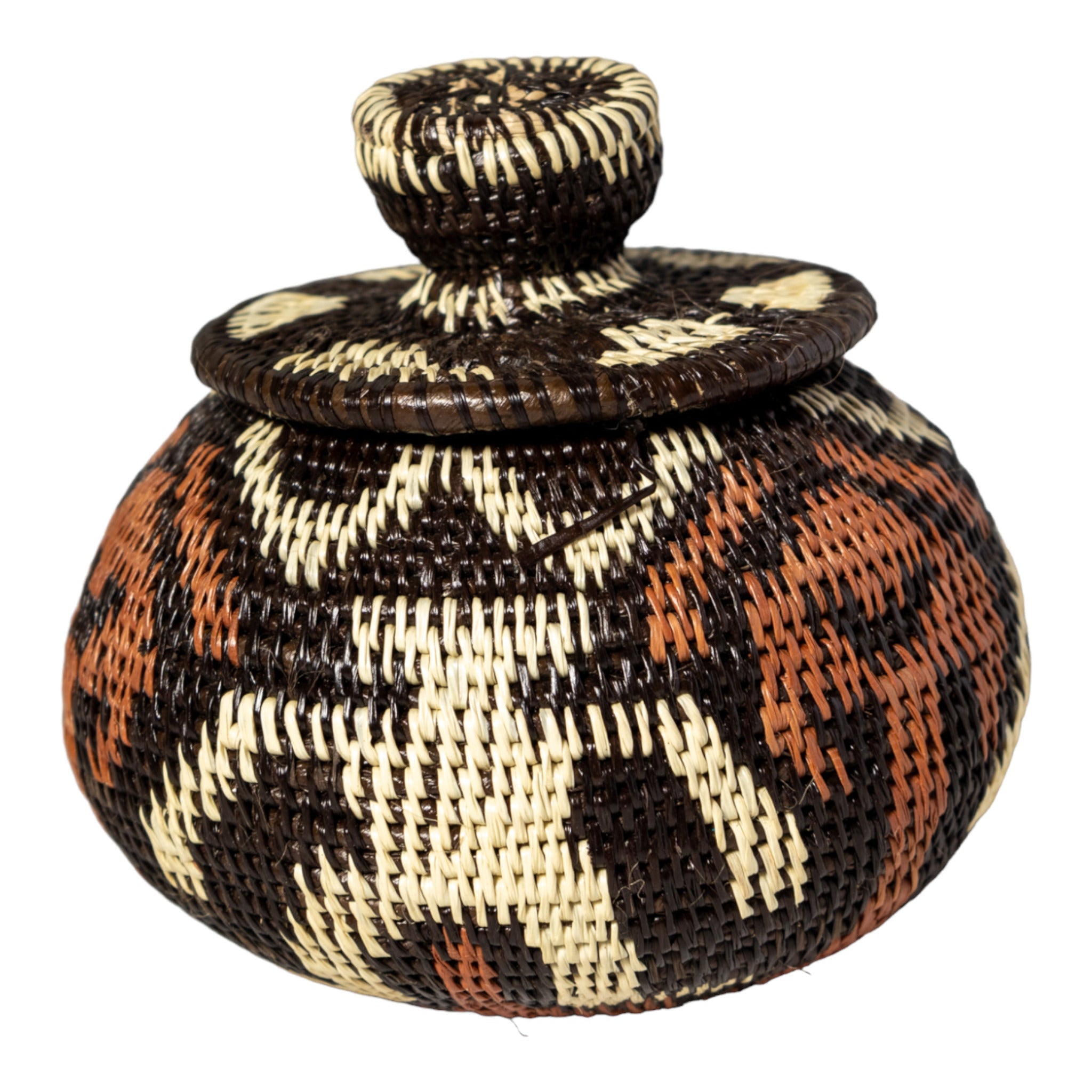 Human Cave Drawings Woven Basket With Top