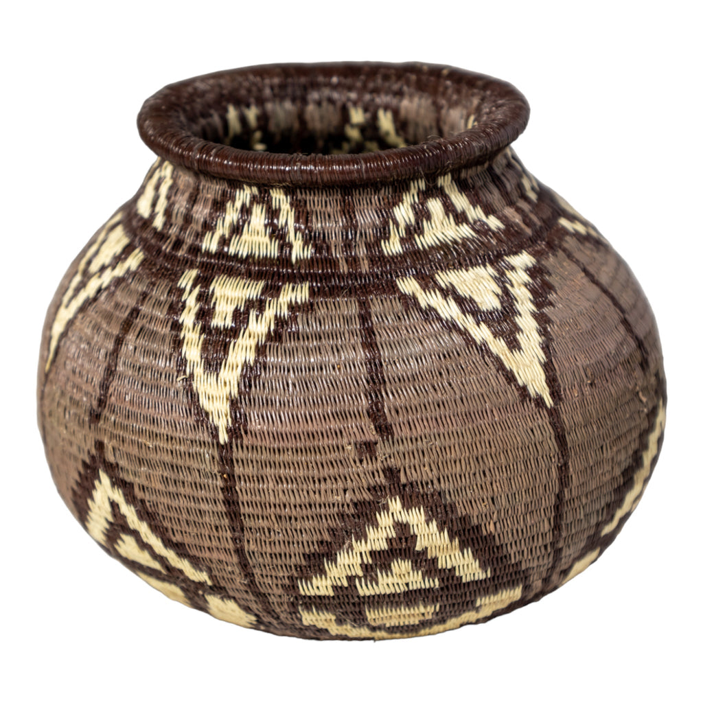 Black Gray And White Diamond Woven Basket