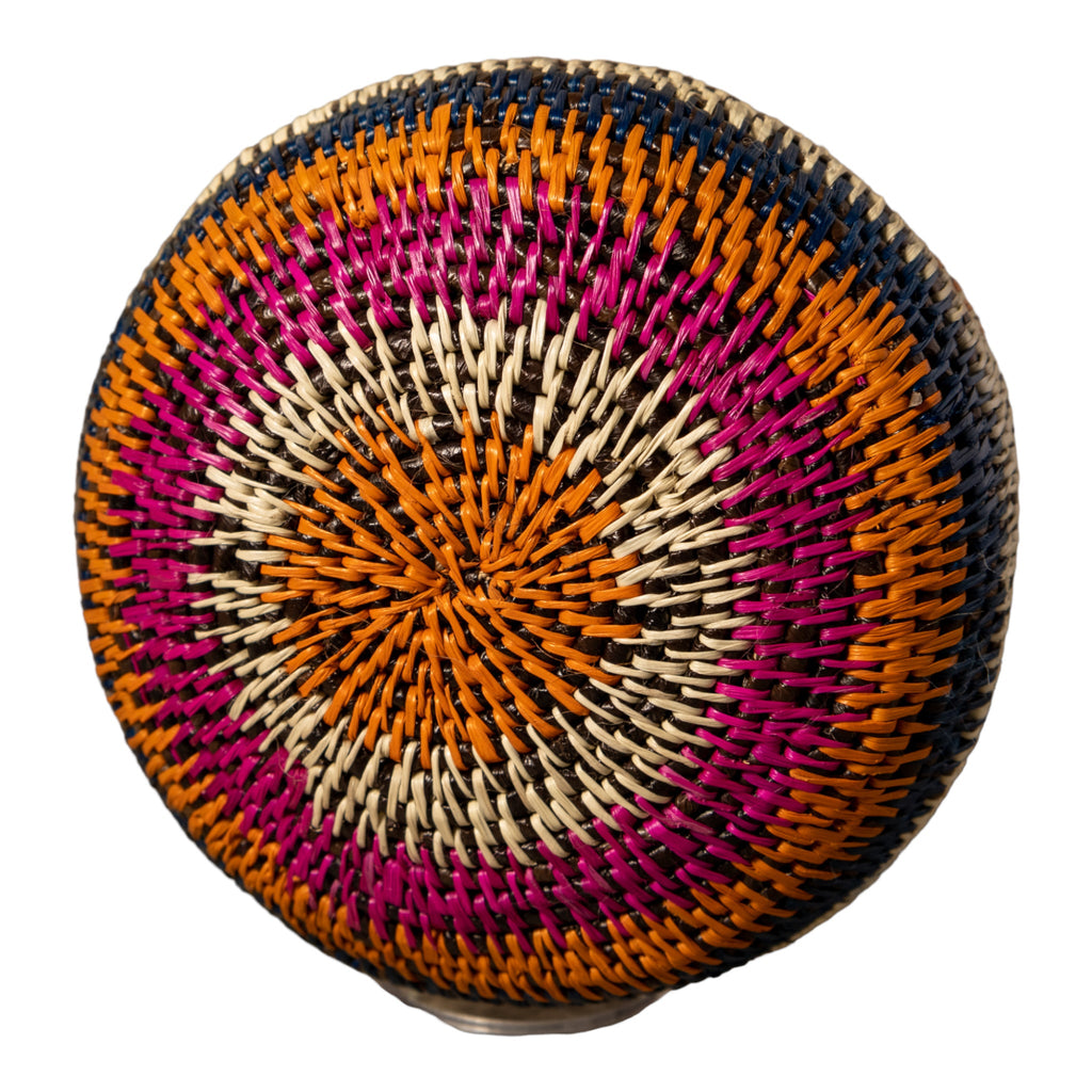 Orange Blue And White Rainforest Basket With Top