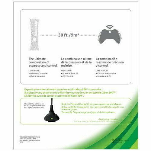 Mando Inalámbrico Oficial Xbox 360 (Negro) - (Reacondicionado)