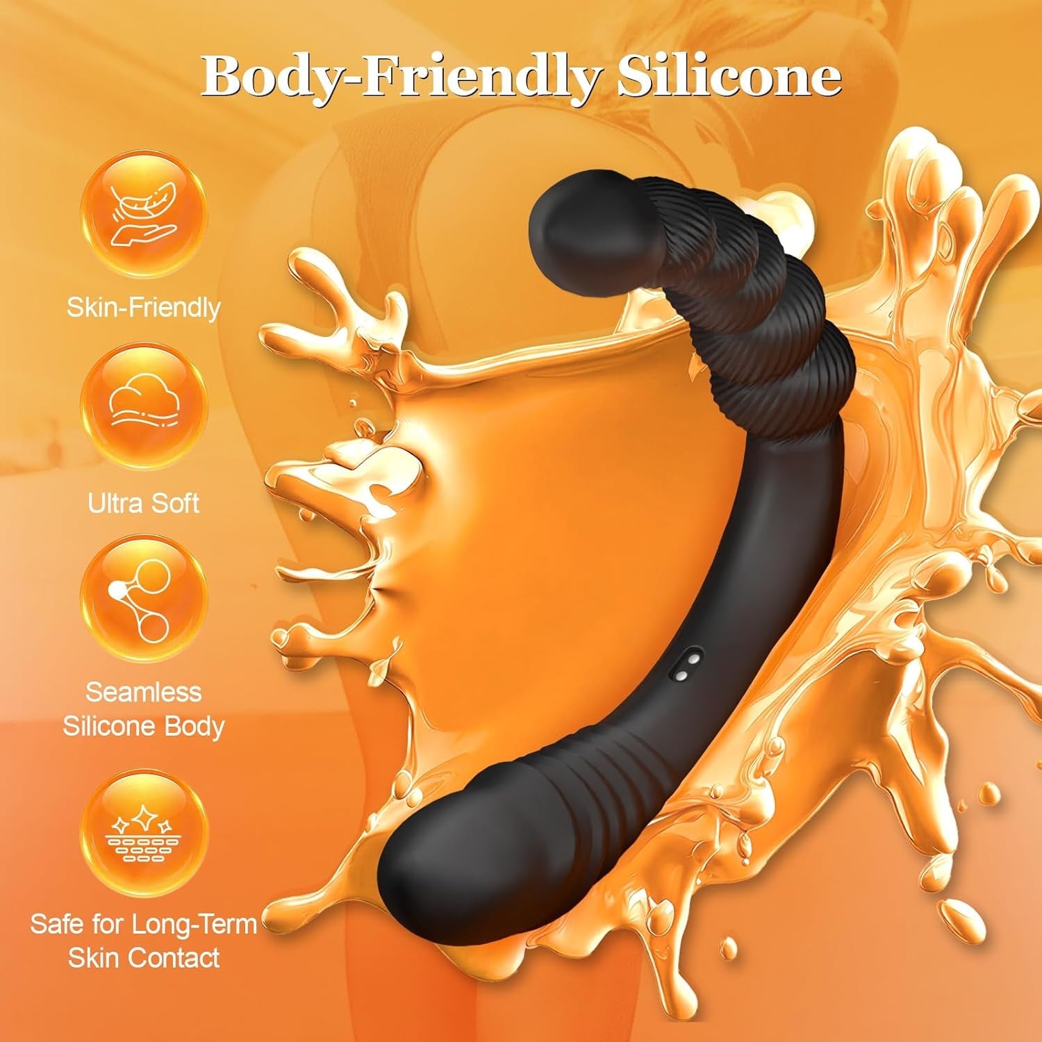 TwinPulseX Thrusting Dildo & Anal Beads Dual-Ended Vibrator