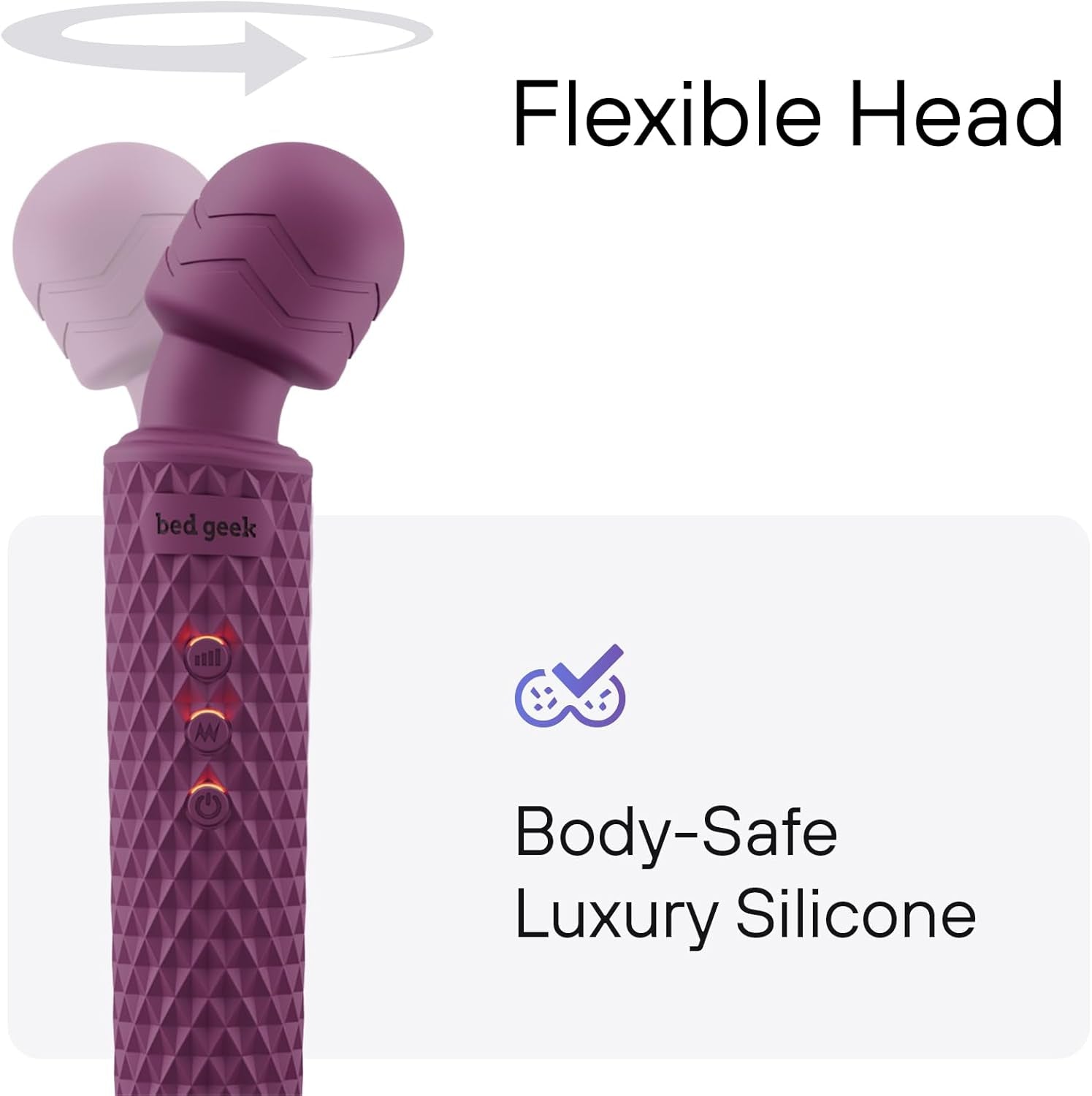 PrismFlex Wand Vibrator 20 Patterns 8 Speeds Rechargeable