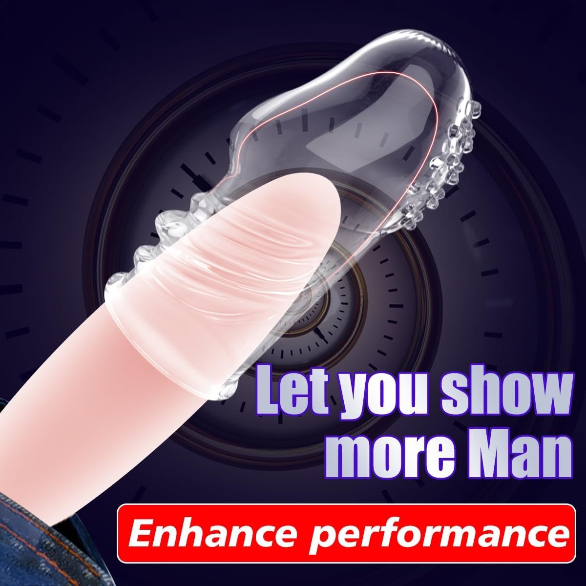 VelyonX Clear Penis Sleeve Set Textured Girth Enhancer
