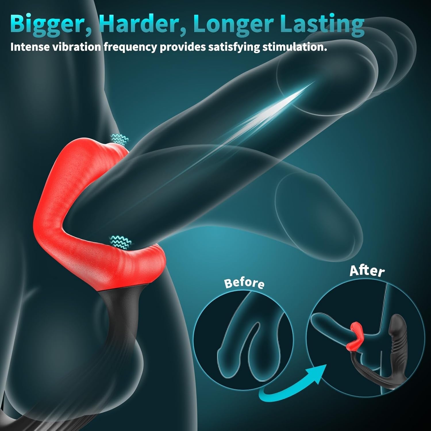 DualThrust Prostate Massager Cock Ring App 9+9 Modes