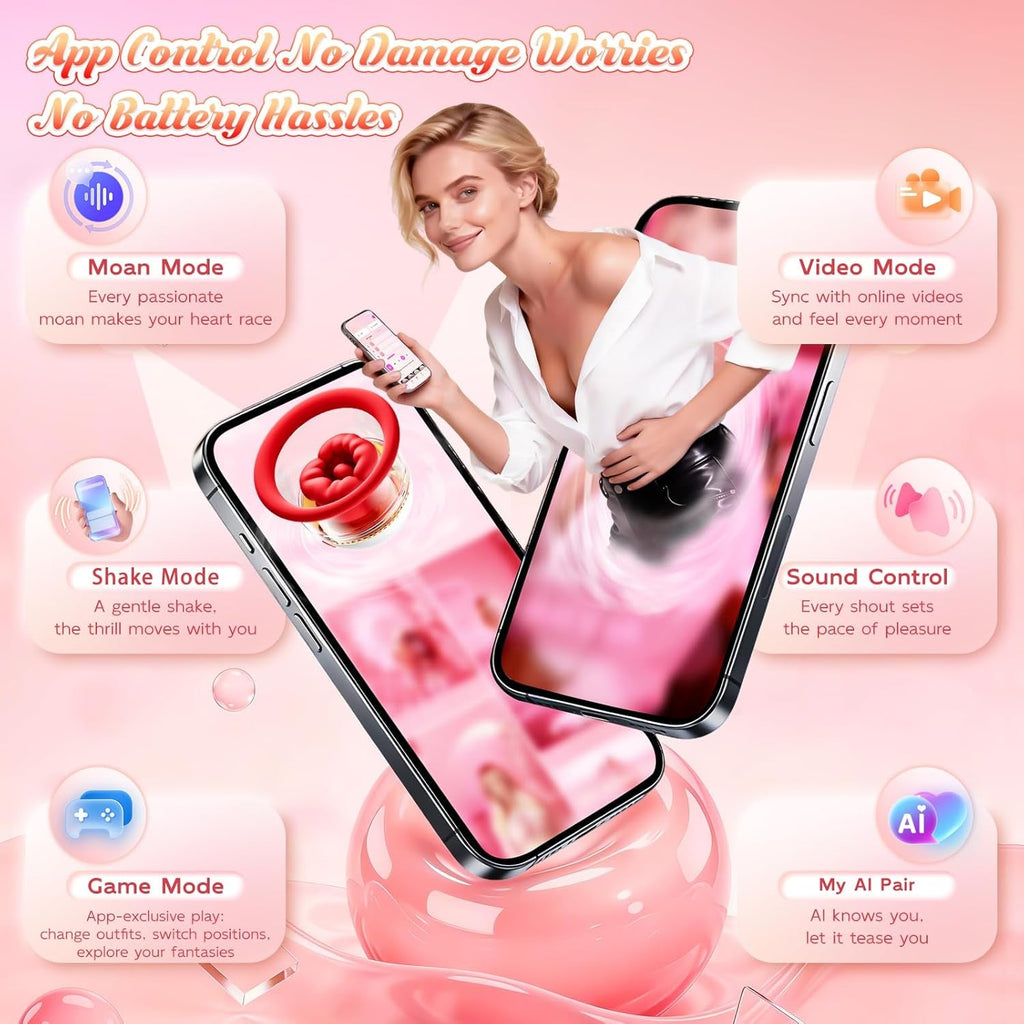 FloriqueX AI Rose Vibrator 9 Vibration 3 Suction Modes