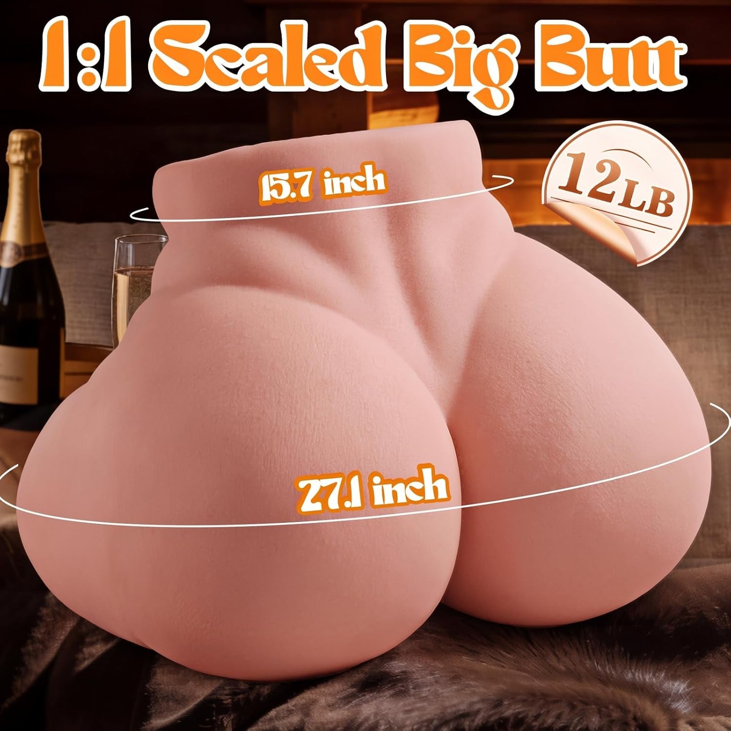 PlushMax BBW Sex Doll Torso Dual Channel 12LB