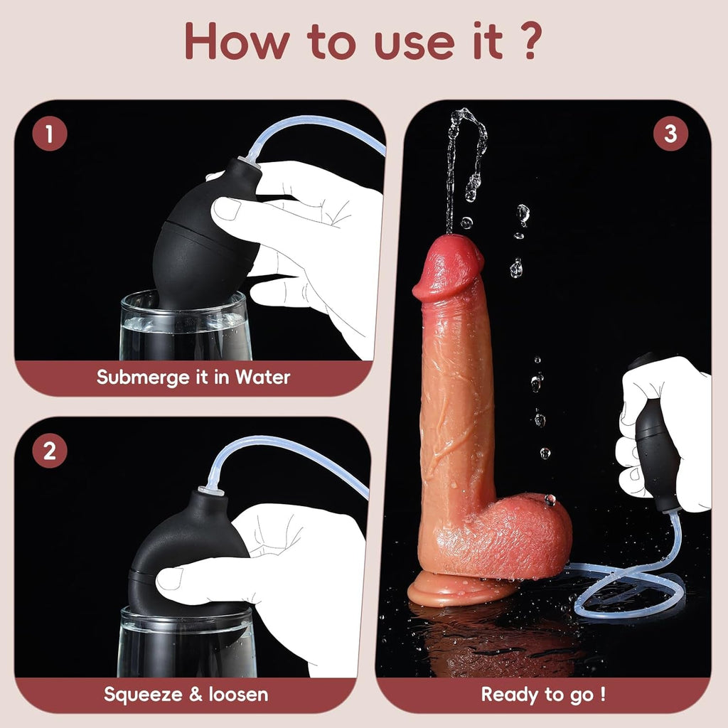 SquirtingFantasy 8.6” Squirting Silicone Dildo with Suction Cup
