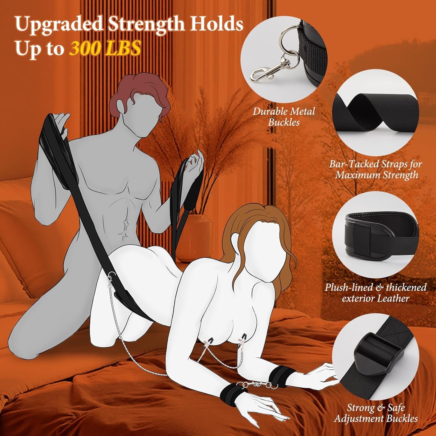 IronForm Leather Neck to Thigh Sling BDSM Kit