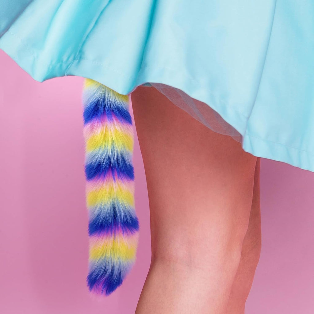 CandyFox Black Silicone Fox Tail Plug Colorful 15.7"