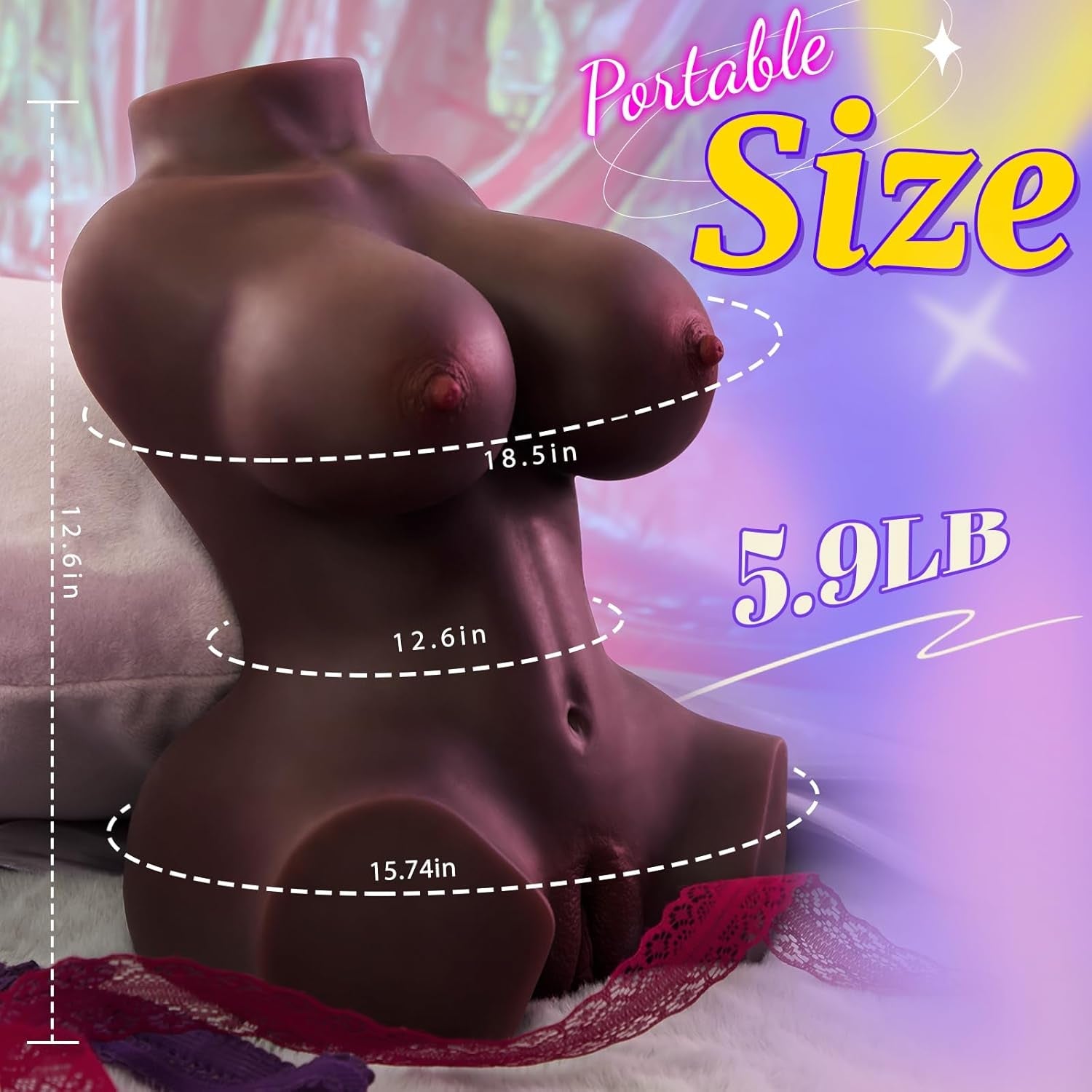 NoireX Ebony Sex Doll Torso 3-in-1 Dual Channel