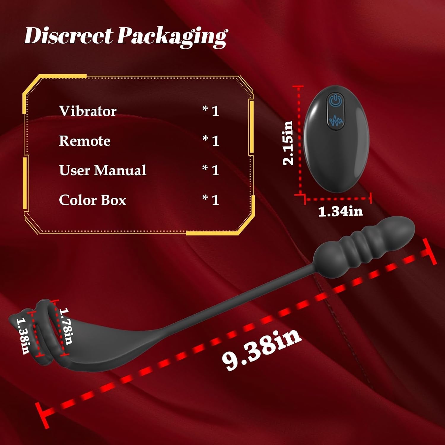 ThrustPulse Thrusting Prostate Massager Cock Ring Remote 9 Modes
