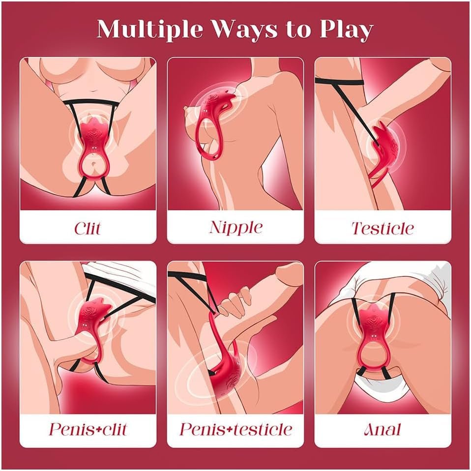 PetalDrive Rose Cock Ring Clit Stimulator App Control
