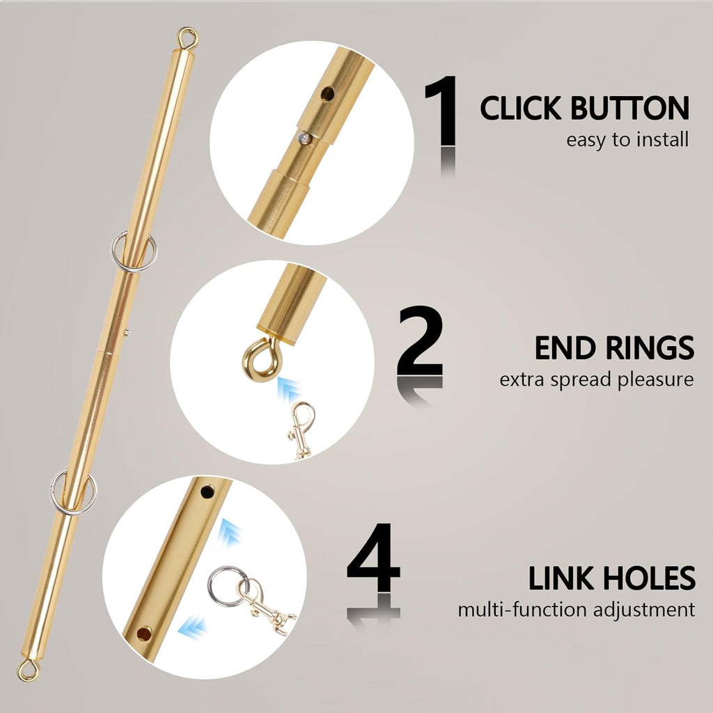 CrimsonRoyale 10PCS BDSM Spreader Bar Bondage Kit