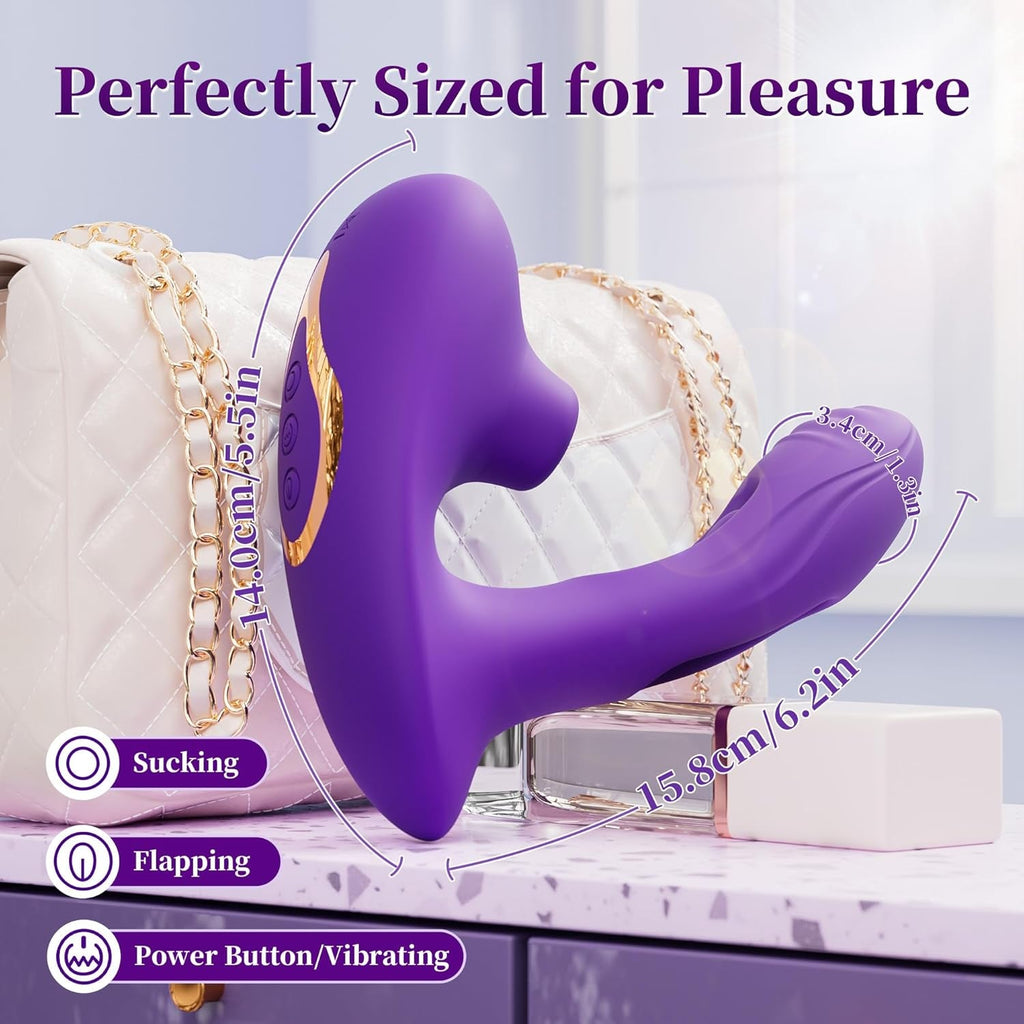 SensaWave 3-in-1 Suction Vibrator Flapping 10 Modes Waterproof