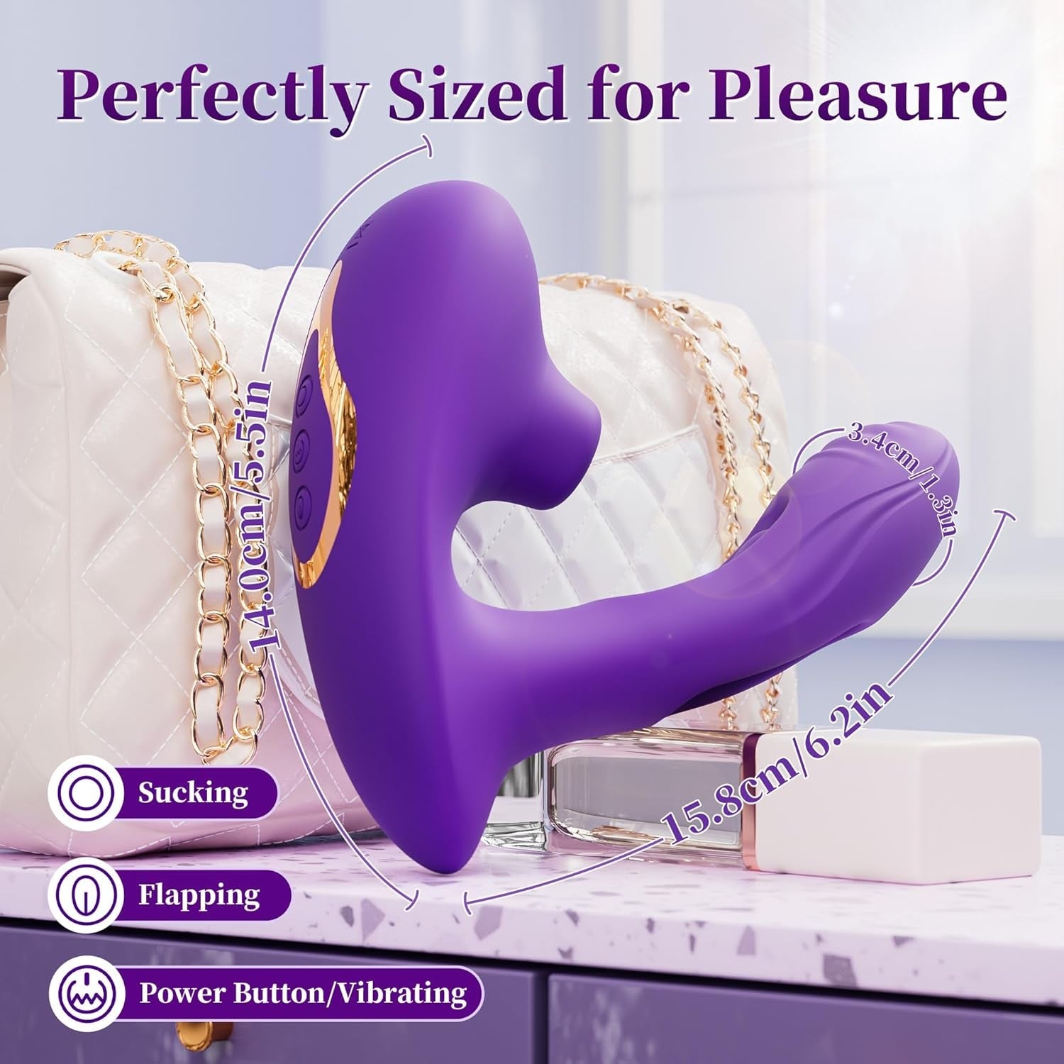 SensaWave 3-in-1 Suction Vibrator Flapping 10 Modes Waterproof
